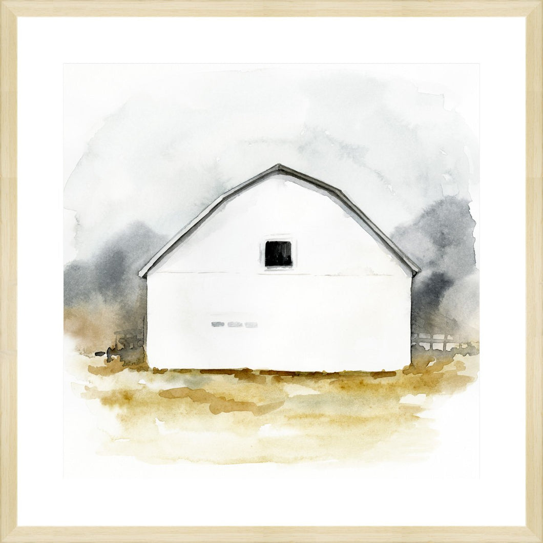 white barn watercolor ii